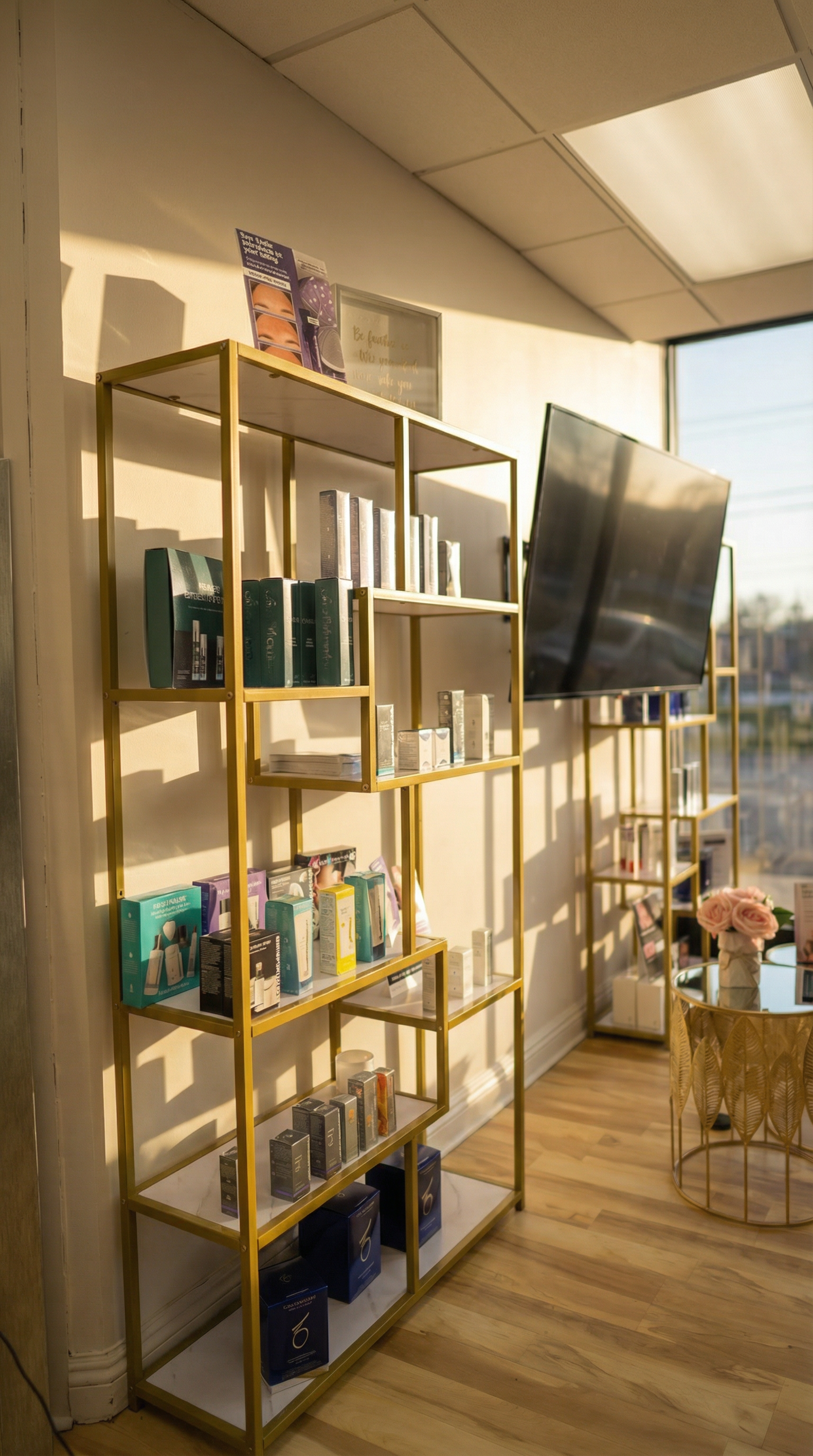 Valley Aesthetic product shelves and retail display
