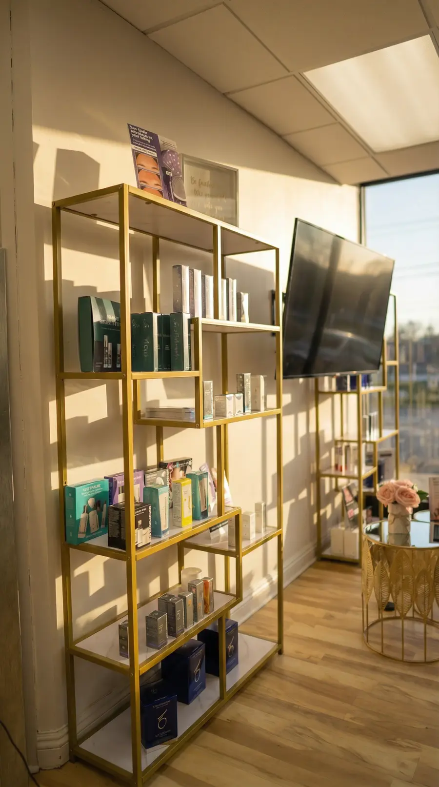 Valley Aesthetic product shelves and retail display