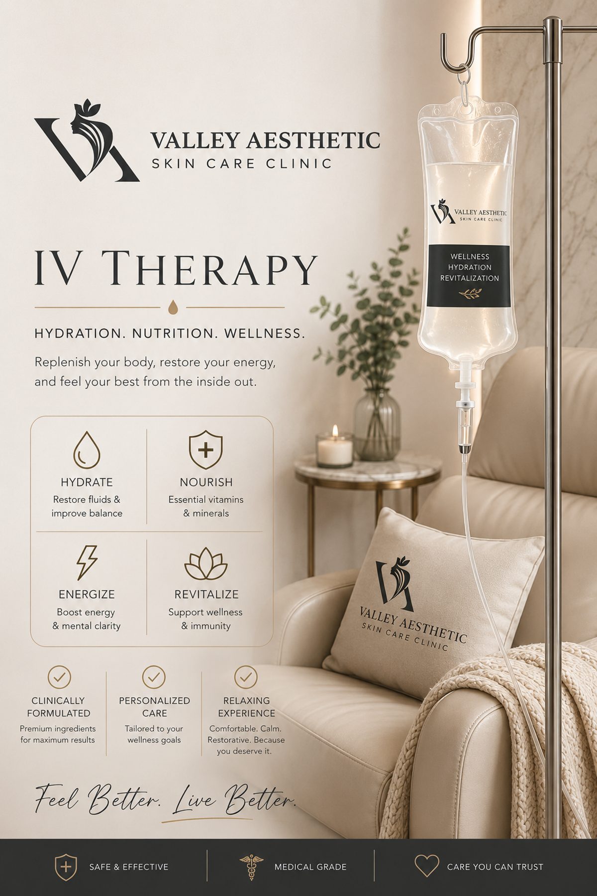 IV therapy vitamin infusion at Valley Aesthetic